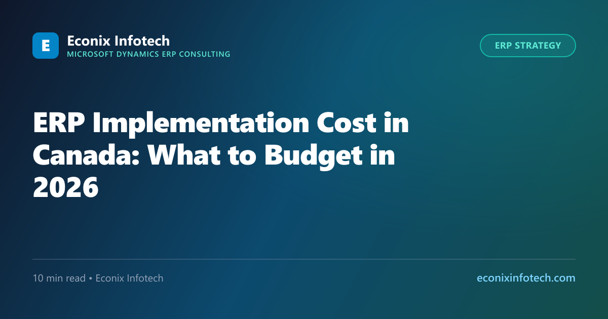 ERP Implementation Cost in Canada: What to Budget in 2026